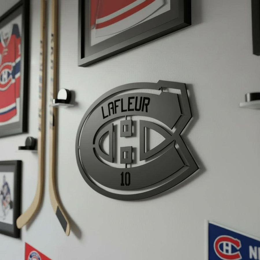 Découpe laser en bois des ANCIENS JOUEURS des Canadiens de Montréal.
