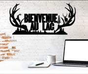 Bienvenue au lac avec cornes de chevreuil – Rustique Chic