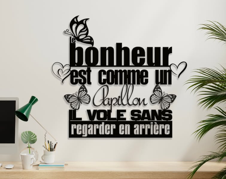 Le bonheur est comme un papillon – 24 po
