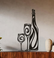 Bouteille et coupe de vin – 24 po