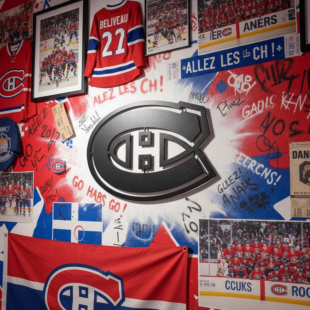 Découpe laser en bois du LOGO des Canadiens de Montréal
