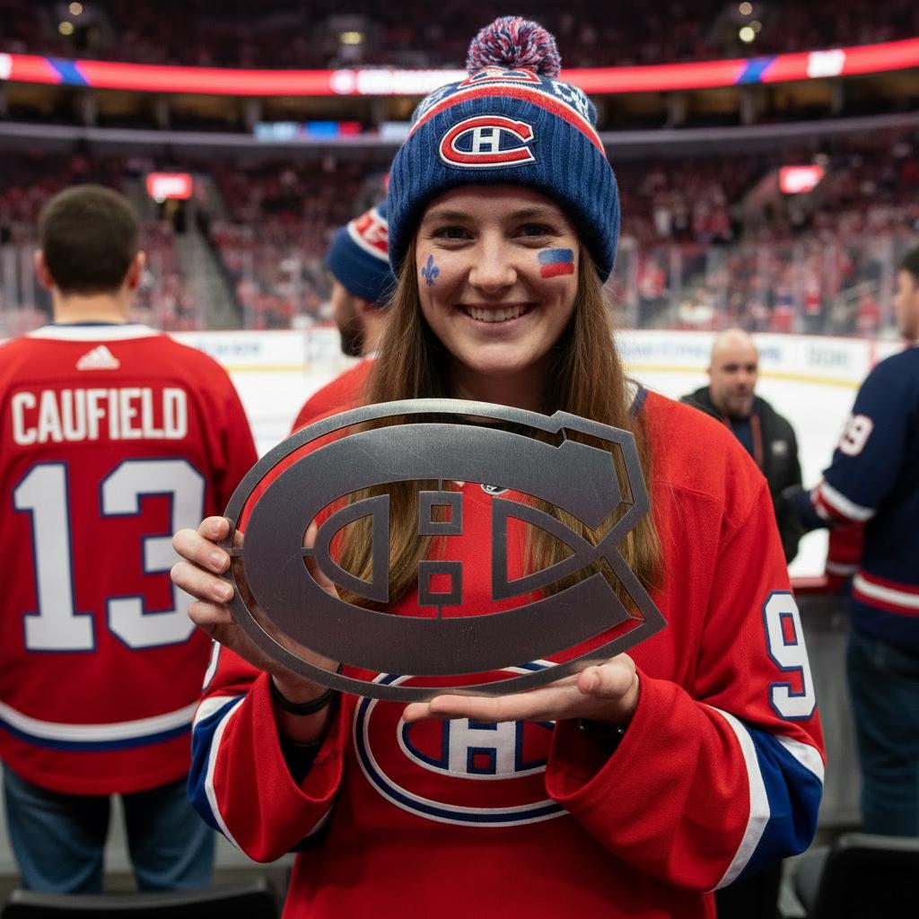 Découpe laser en bois du LOGO des Canadiens de Montréal