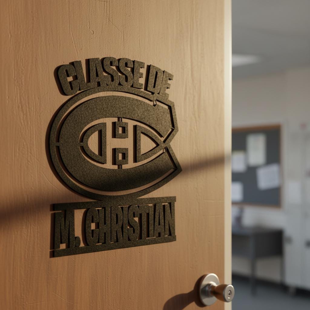 Découpe laser en bois des Canadiens de Montréal personnalisé