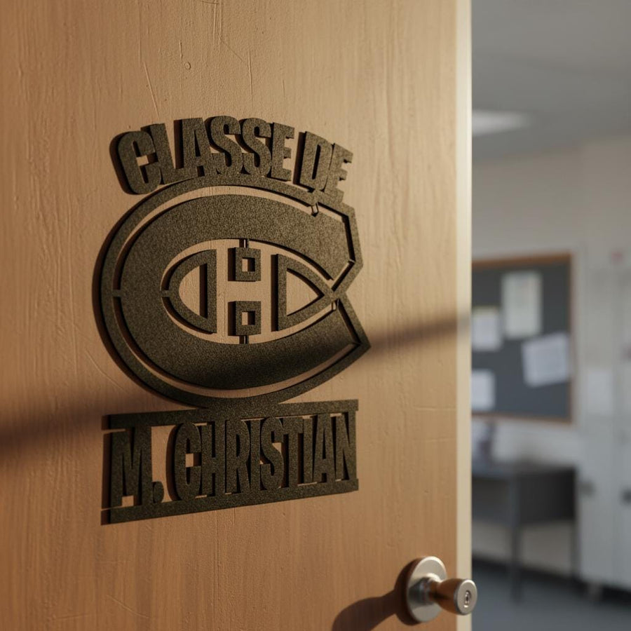 Découpe laser en bois des Canadiens de Montréal personnalisé