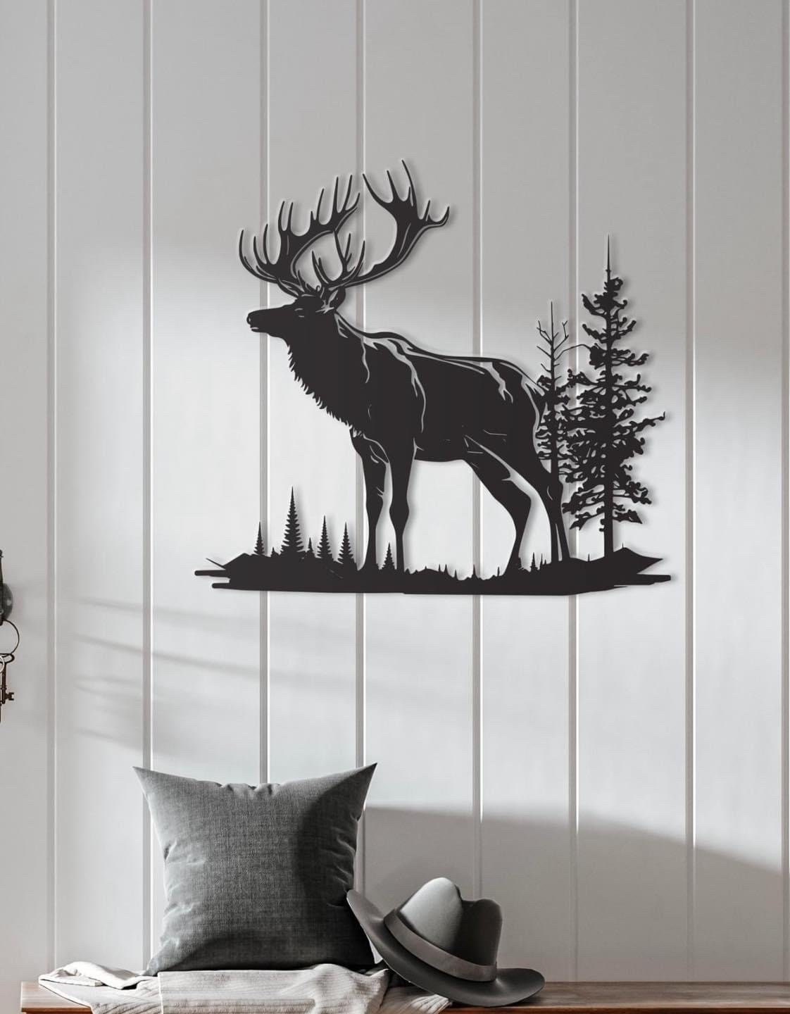 Caribou dans la forêt 20po noir