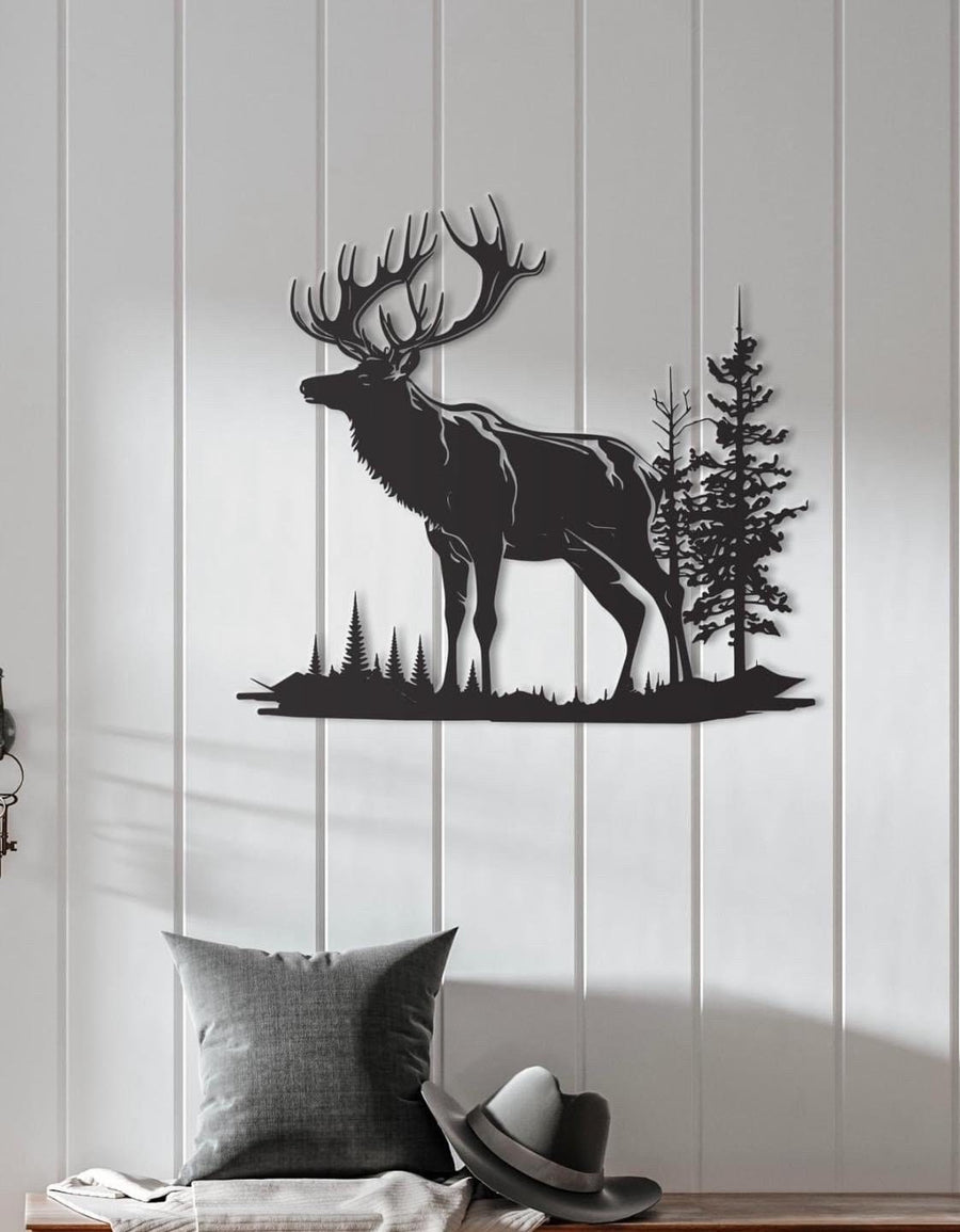 Caribou dans la forêt 20po noir