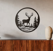 Cerf forêt boréale en cercle – 24 po