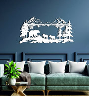 Scène famille d’ours blanche – Rustique Chic