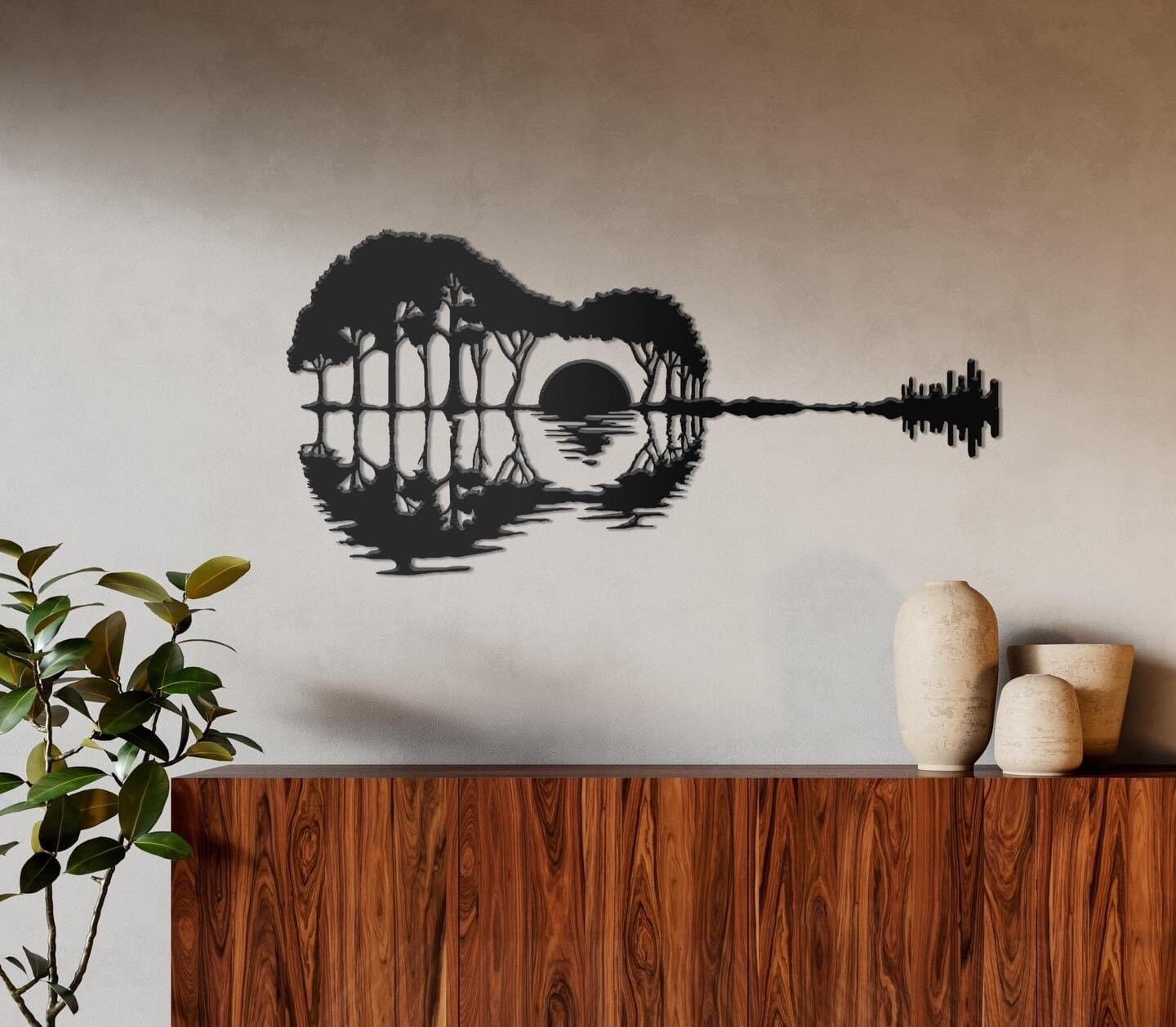 Guitare couché de soleil 36po