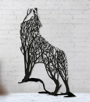 Loup sur branche artistique – 24 po