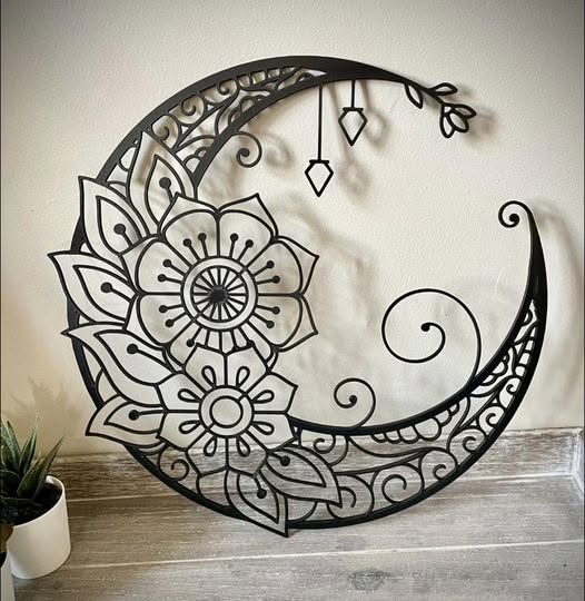 Lune mandala noire – Rustique Chic