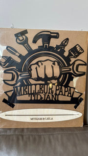 Plaque gravée Papa / Grand-papa / Papi sur socle