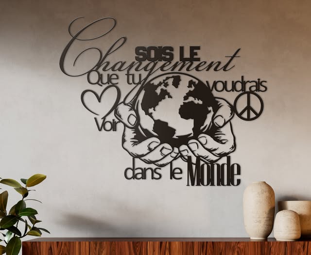Sois le changement – citation murale 24 po