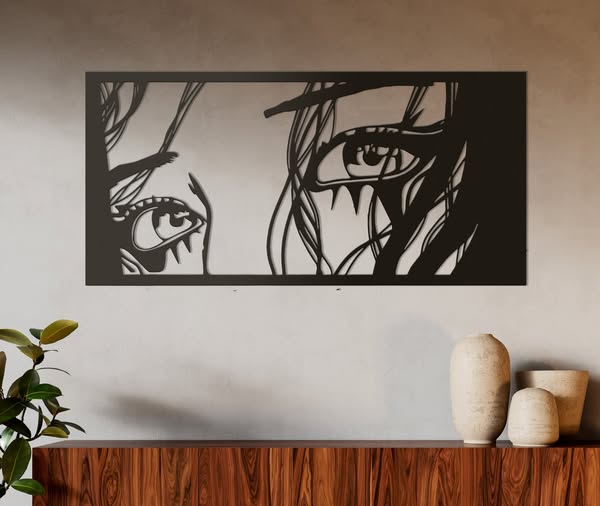Yeux de femme style animé japonais – Rustique Chic